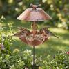 Large Capacity Bird Feeding Station Wavy Curved Petal Garden Bird Basin  Outdoor Decor