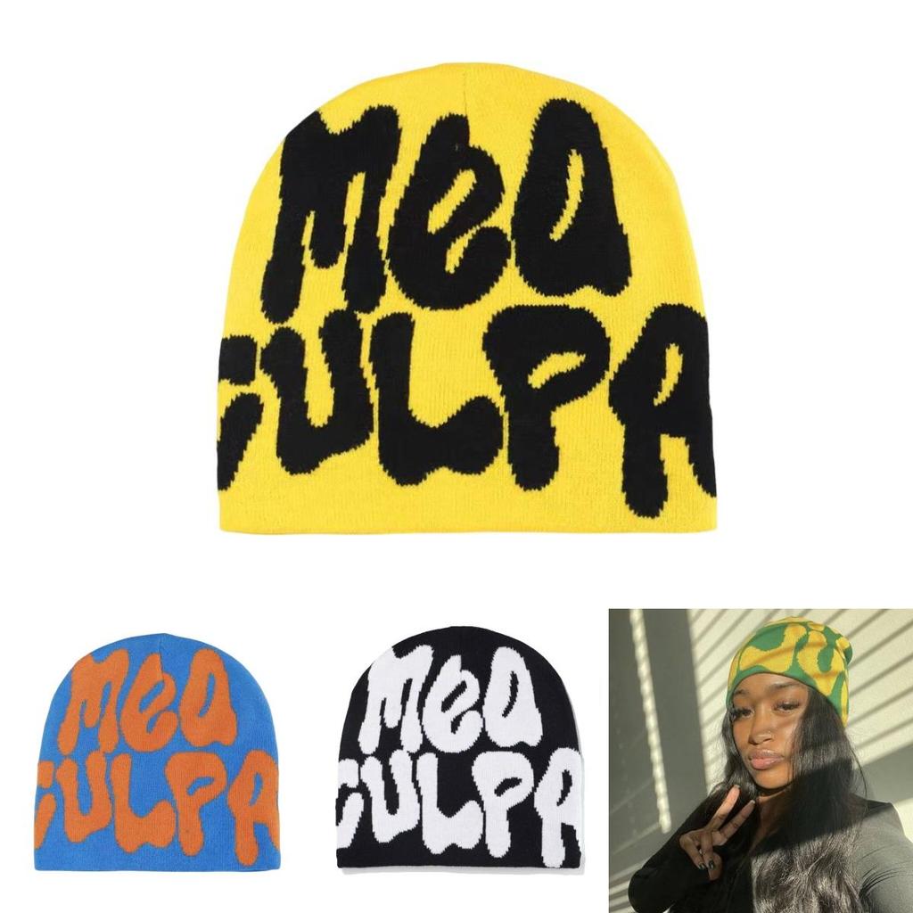 Colorful Mea Culpa Beanies Knit Cap Keep Cozy And Fashion-forward