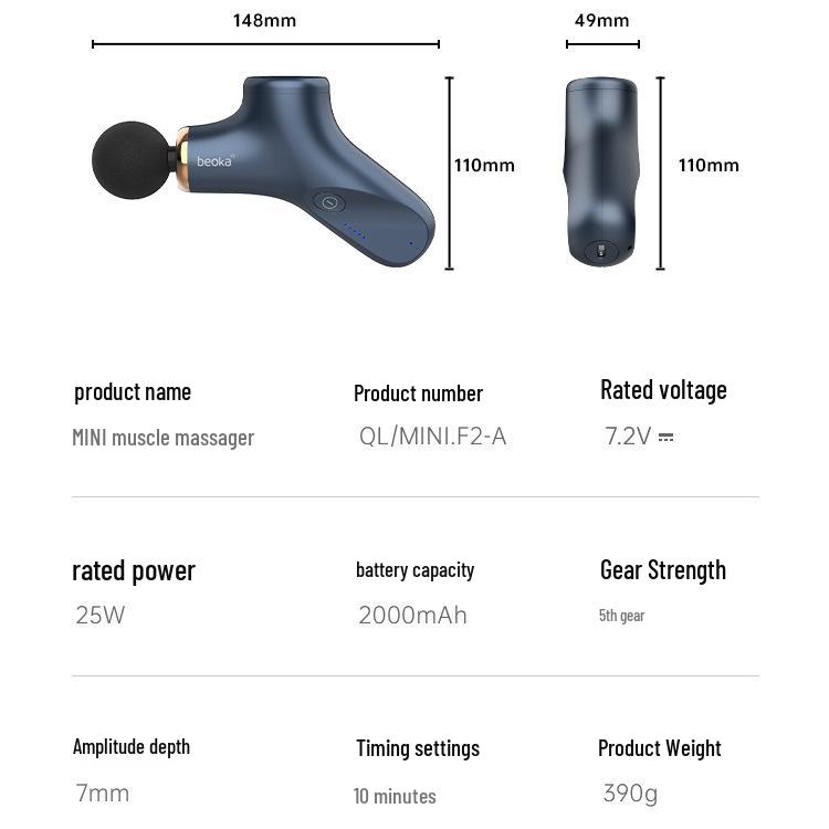 8beoka F2 Mini Fascia Gun: Electric Deep Muscle Relaxation Massager for Neck and Muscles