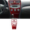 5Pcs For Toyota Camry Red Carbon Fiber Interior Central Console Cover Trim