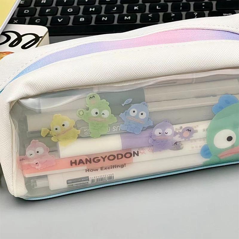 Sanrio Transparant Pencil Case Hangyodon Large Capacity Waterproof Pen Bag Student Box For Girl School Supplies Stationery Gift