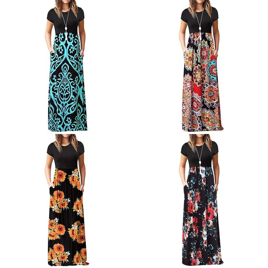 Stunning Women Boho Floral Long Maxi Dress For Cocktail Parties And Summer Events