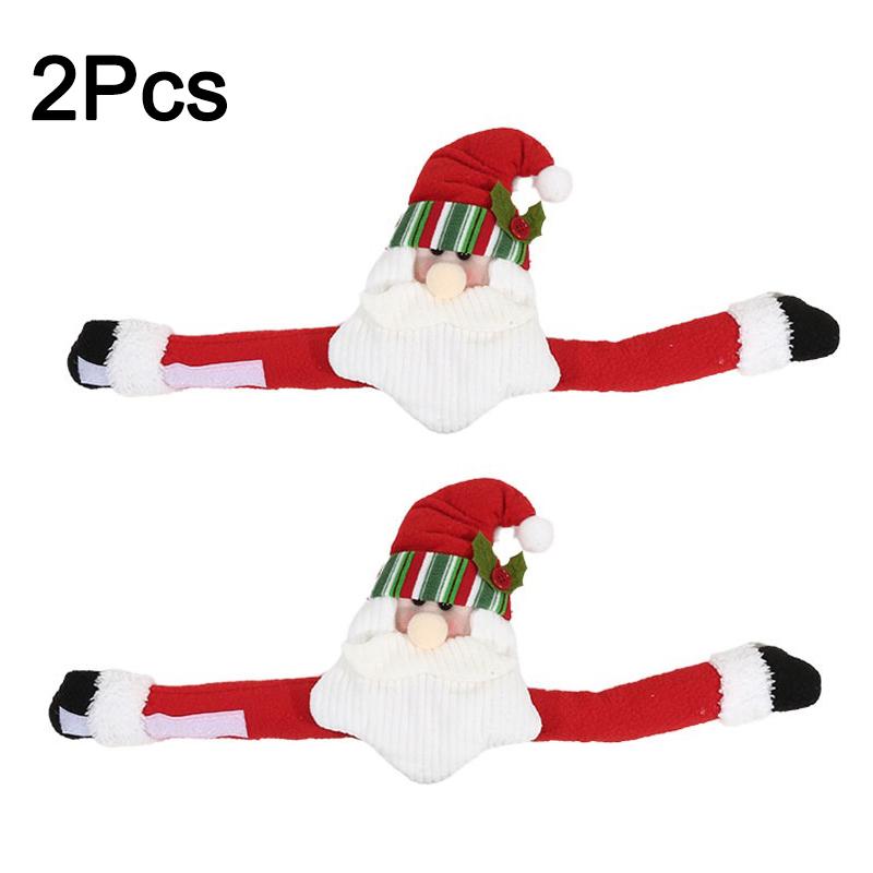 1/2Pcs Christmas Curtain Buckle Cartoon Santa Claus Snowman Dolls Hanging Ornaments For Xmas Curtain Tieback Curtain Hook Clips