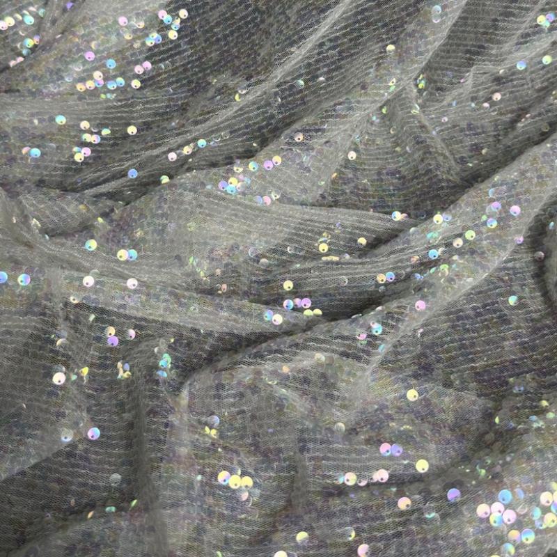 5MM Sequined Stretch Shiny Fabric, Net Transparent Gold Fabric Suitable for DIY Wedding Performance Dress Long Skirt