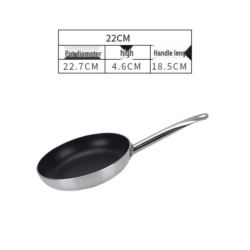 Non-Stick Single Handle Frying Pan for Steak, Eggs, and More - Compatible with Gas and Induction Cookers.