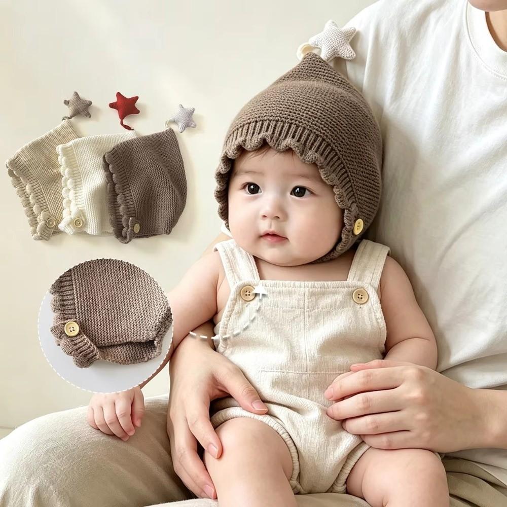 Windproof Design Baby Beanie Hat Soft Material Warm Star Beanie Windproof Baby Hat Autumn Season
