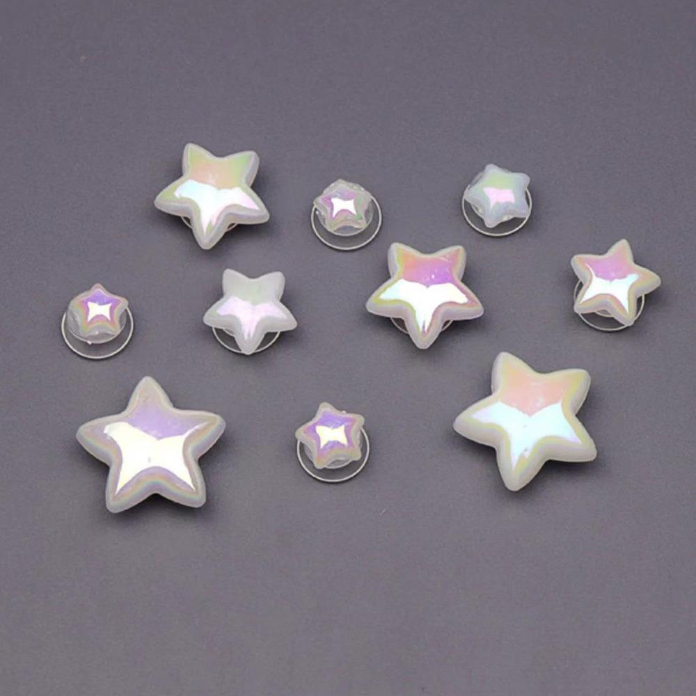 10PCS Shoe Charms Set ABS Fashion Colorful Pentagram Shoe Decorations Buckle for Sandals Clogs DIY Accessories Party Gift