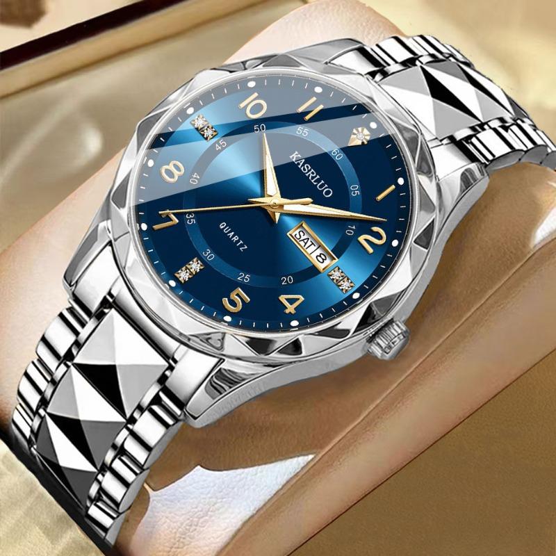 Neue Original Herrenuhr Doppeltkalender Mode Wasserdicht Leuchtend Business Premium Mechanische Quarz Uhr Herrenuhr
