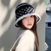 Korean New Hat for Women with High End Fashion Polka Dot Plush Fisherman Hat for Winter Windproof and Warm Face Showing Small Basin Hat