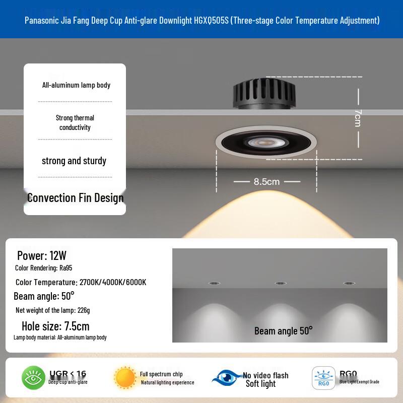 Panasonic JIAFANG Full Spectrum Anti-Glare LED Downlight