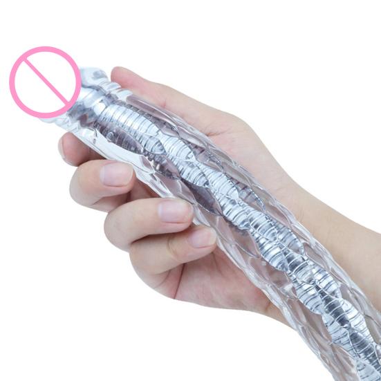 Flexible Double Headed Dildo Realistic Bendable Strap-On Toy for Couples Long