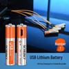 Smart USB Rechargeable AAA Battery Charger Set, 2-Slot Universal 1.5V Lithium Polymer Batteries.