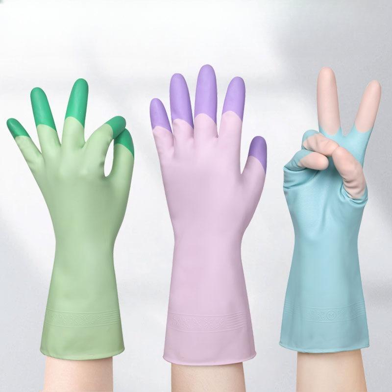 Latexhandskar, Gummihandskar för tvätt, Vattentäta och oljebeständiga hemhandskar, Hushållshandskar, Kökshandskar för diskning, Slitstarka rengöringshandskar