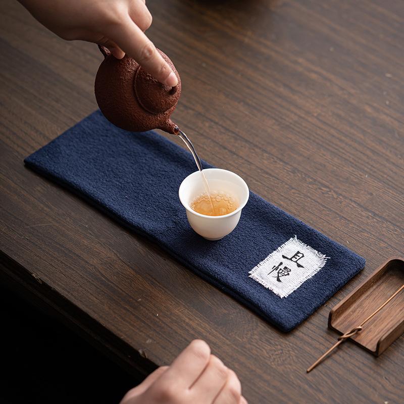 Absorbent Cotton Linen Tea Towel Tea Cloth Home Chinese Creative Tea Mat Tablecloth Tea Table Cloth Tea Mat Tea Ceremony