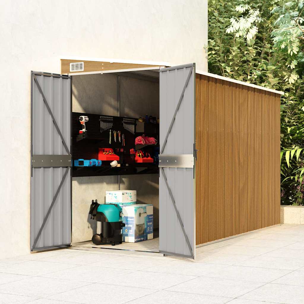 Vidaxl Garden Shed, Wall-Mounted, Brown, 118X288X178 Cm