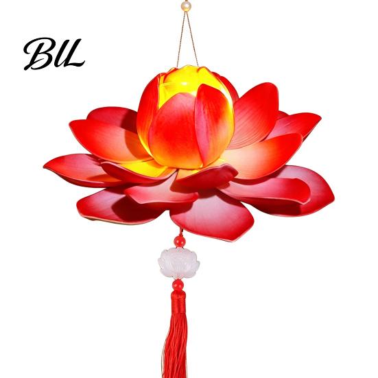 Handmade Gift for Creative People DIY Lotus Lantern Craft Kit, Flower Paper with LED Party Supplies Celebrations Light, Vintage Decorative Lighting