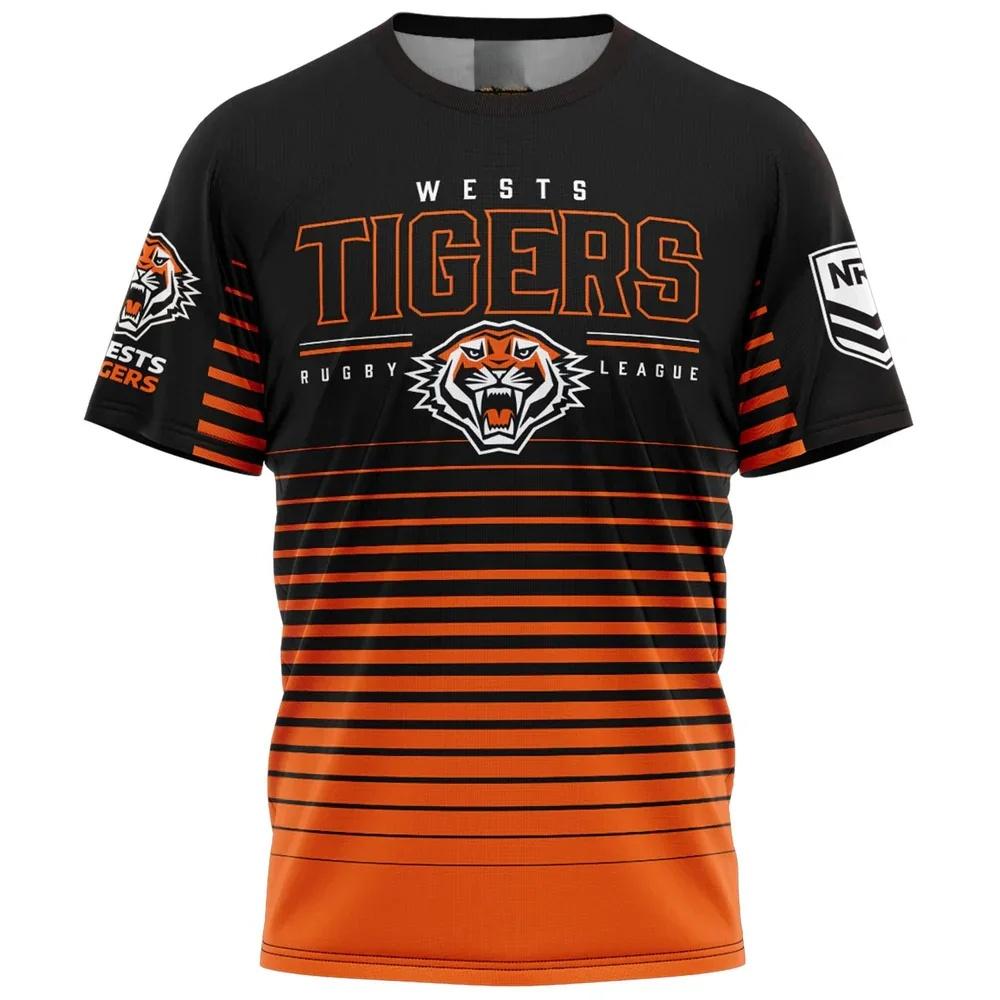 

Wests Tigers Away Rugby Jersey Men s T-shirt Y2K Oversized Casual Top Suitable for Daily and Training Wear L