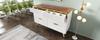 Chest of Drawers Sideboard, Amber Glass, 6 Drawers, Tip-Resistant, Tall Cabinet for Bedroom and Living Spaces, 120 X 40 X 76 Cm, White