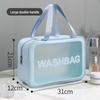 PU Transparent Frosted PVC Toiletry Bag - Portable Waterproof Handheld Cosmetic Storage