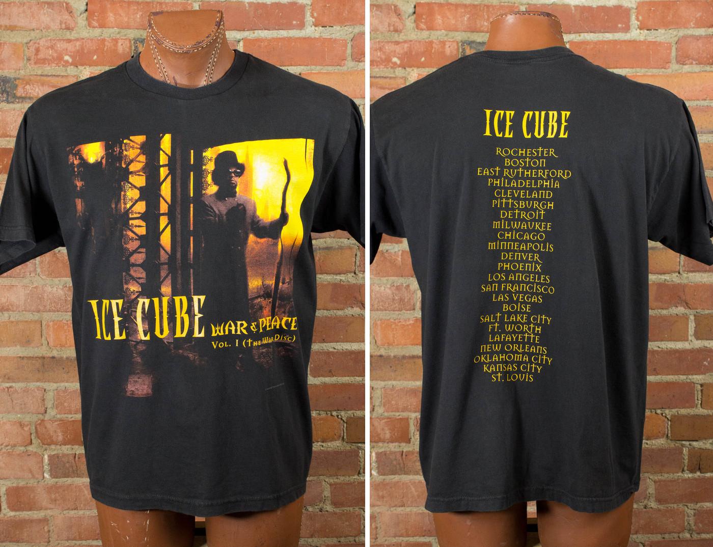Vintage Styles Ice Cube War N Peace Tour 1998 Rap Tee Concert T Shirt M