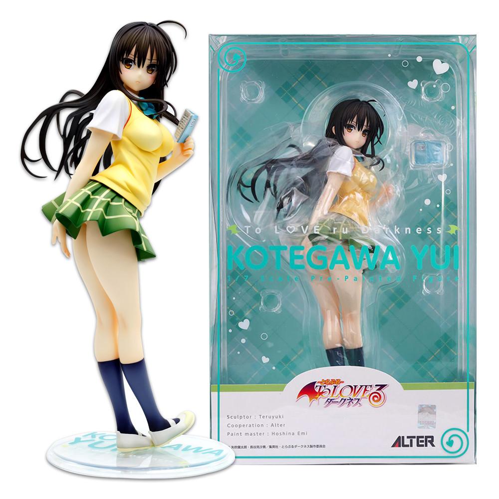23CM Anime To LOVEru Kotegawa Yui Figure School Uniform Dress Up Standing Model Toy Gift Collection Aciton Figure PVC 1/7