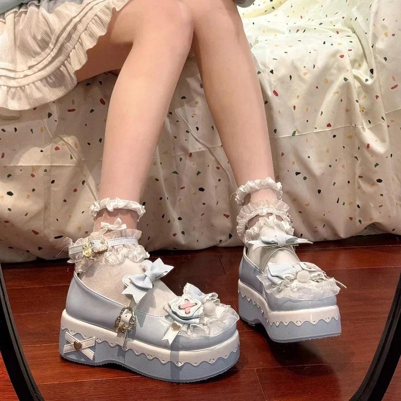 Cute Round Toe Thick Heel Mary Jane Single Shoes Japanese Style Women's Casual Footwear Soft Comfortable Jk Uniform Boots