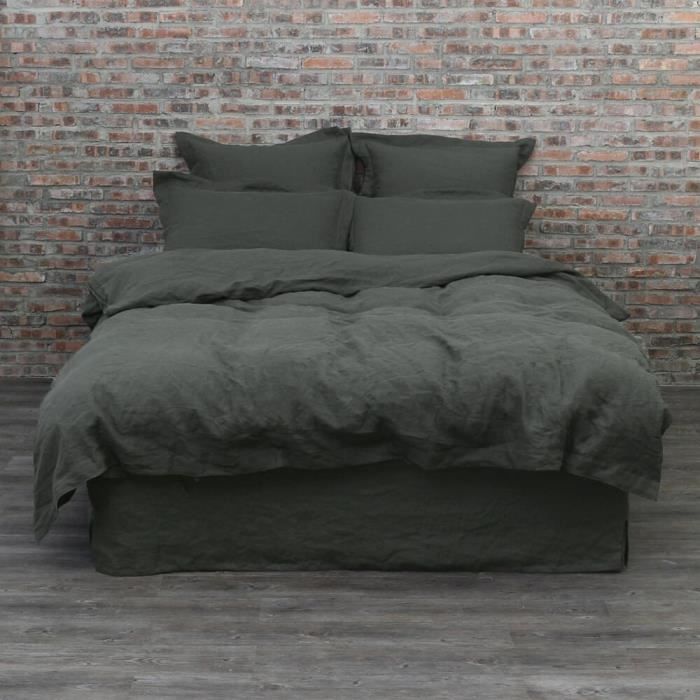 Housse de couette - HAUTE QUALITÉ - 220x240cm - Gris foncé - 100% Coton - 2 taies 65x65cm