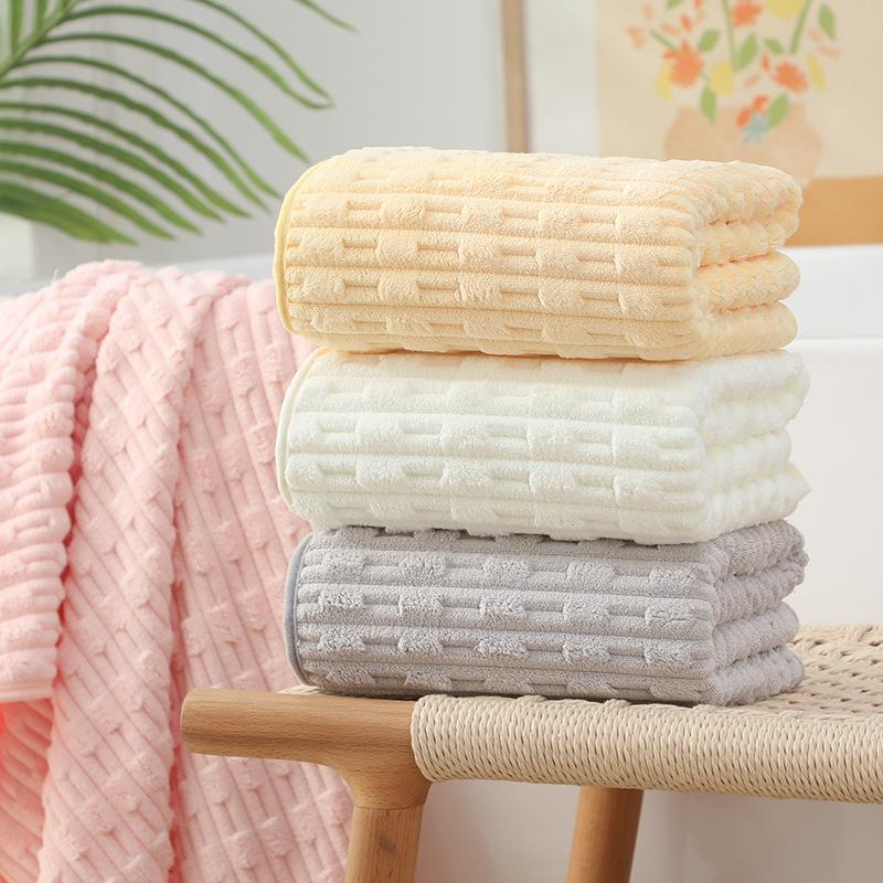 70*140cm Coral Fleece Shower Towel Absorbent Quickly Dry Soft Bath Towel Suitable for Home Beauty Salon Gym Face Washing Towels