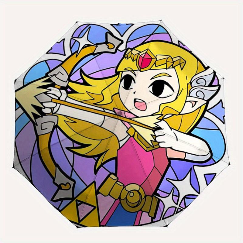 

1pc Legend of Zelda Automatic Umbrella Durable Iron Frame & Plastic Handle, Gift for Men & Women, Sturdy Construction,Playful Design yy250826151