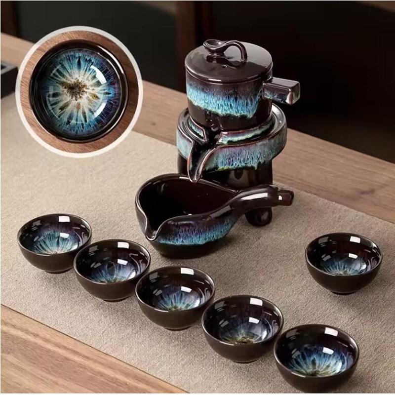 

Stone grinding automatic kung fu tea set household simple pot cup ceramics