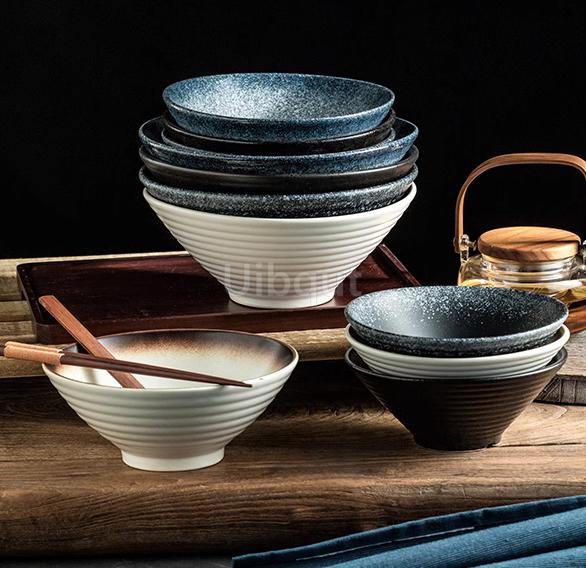Japanese Noodles bowl restaurant household Spicy large big capacity ceramic soup dumpling bowl Wonton Italian pasta noodles bowl