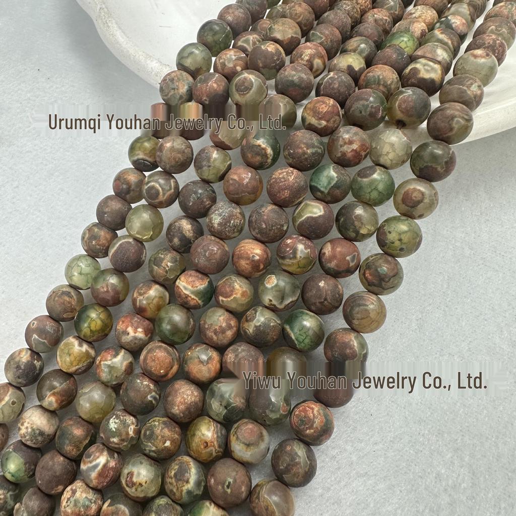 Retro Agate Round Bead String for DIY Bracelets and Necklaces