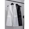 Hollow Vest Women's Summer Thin Mid-length Suit Collar Vest Jacket Waistcoat Trend Fashion Trend