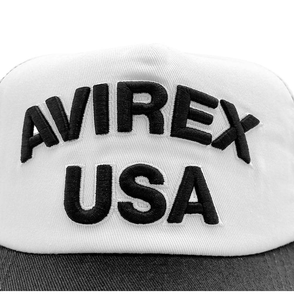 Avirex Mesh NUMBERING Plus White Men's Cap, USA, Sizes, 57-59cm, 62-64cm (57.0-59.0 cm, (USA))