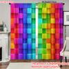Colorful Square Art Patterns Print Drapes Room Darkening Window Curtains for Home Decor,Rod Pocket Blackout Curtains Bedroom