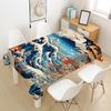 1pc Tablecloth of Katsushika Hokusai'S Wave Design for Parties, Picnics, Camping - Turquoise Beige Ocean Design with Iconic Wave Print, Durable Outdoo