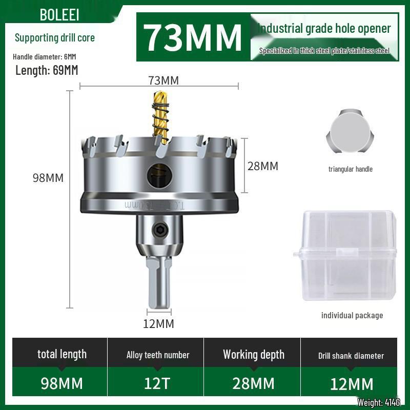 Metal için Çok Fonksiyonlu Süper Sert Paslanmaz Çelik Delik Zımbalama Matkap Ucu