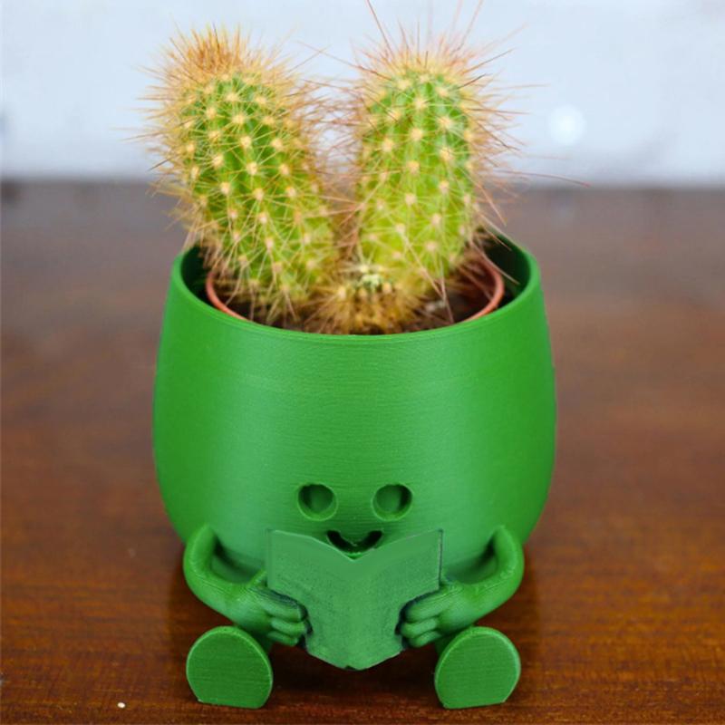 3.14" Happy Face Planter Handmade 3D Printed Cute Guitar Planter Theme Succulent Pot For Guitar Lovers