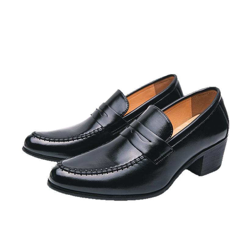 Men's shoes retro high-heeled men's shoes fashion European and American business leather shoes trend foot shoes