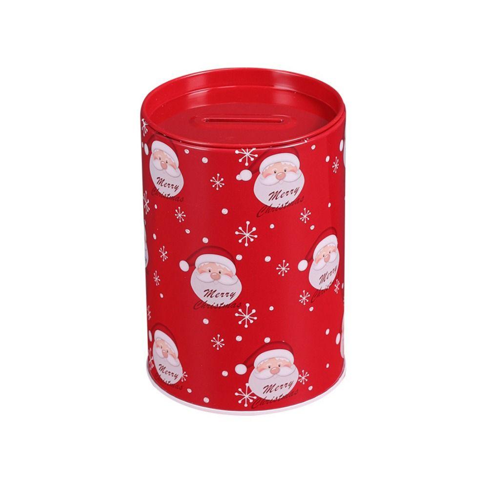 Snowman Christmas Savings Tank Cartoon Coin Bank Christmas Cookie Jar Xmas Tinplate Box New Year