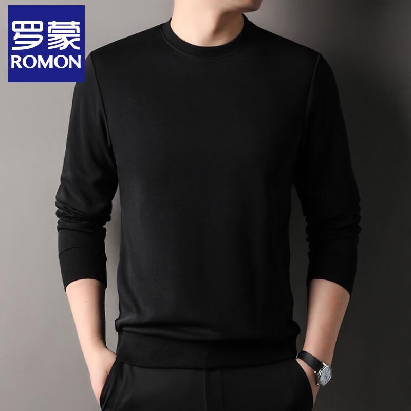 

Romon Men s Mulberry Silk Blend Long-Sleeve Round Neck Sweatshirt 3XL