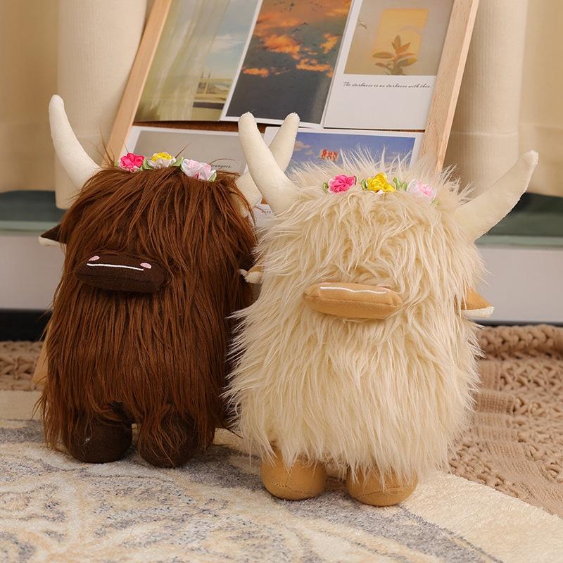 Highland Cow Plush Toy For Home Decor And Play Scottish Cattle Stuffed Animal