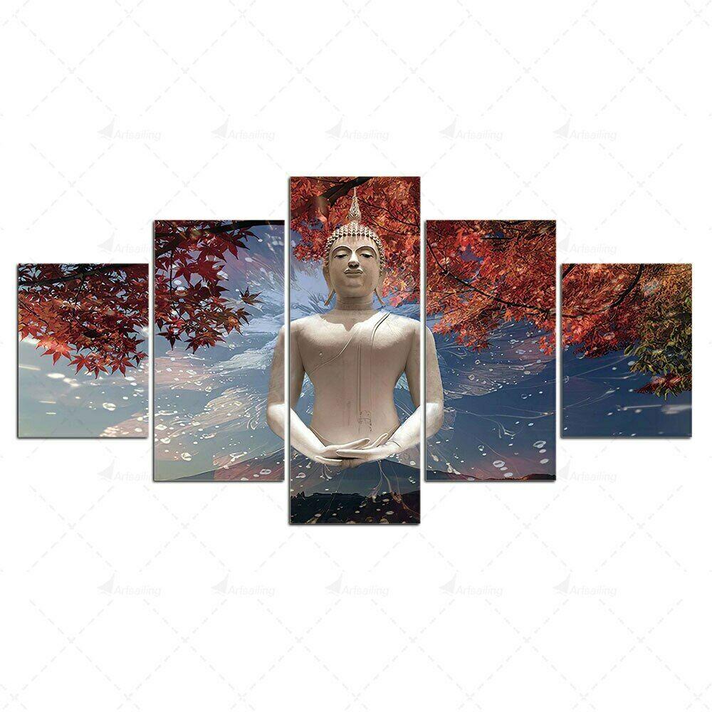 

5 шт. статуя Будды ReligionDecor 5 шт. фотографии холст картины настенный постер 5 панелей декор комнаты современный домашний декор без рамки