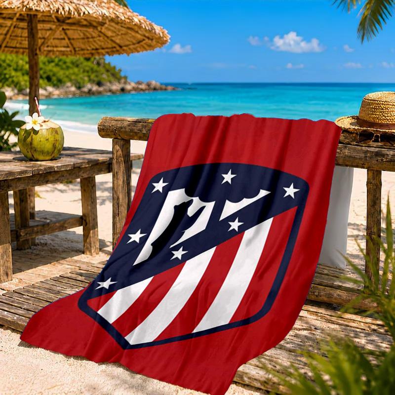 Atletico Football Club Printed Microfiber Beach Towel, Soft And Absorbent, Quick-Dry, Ideal for Summer Travel, Beach Essential, Swimming Pool
