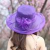 Organza Sun Hat Flower UV Protection Sunshade Beach Hat Small Mesh
