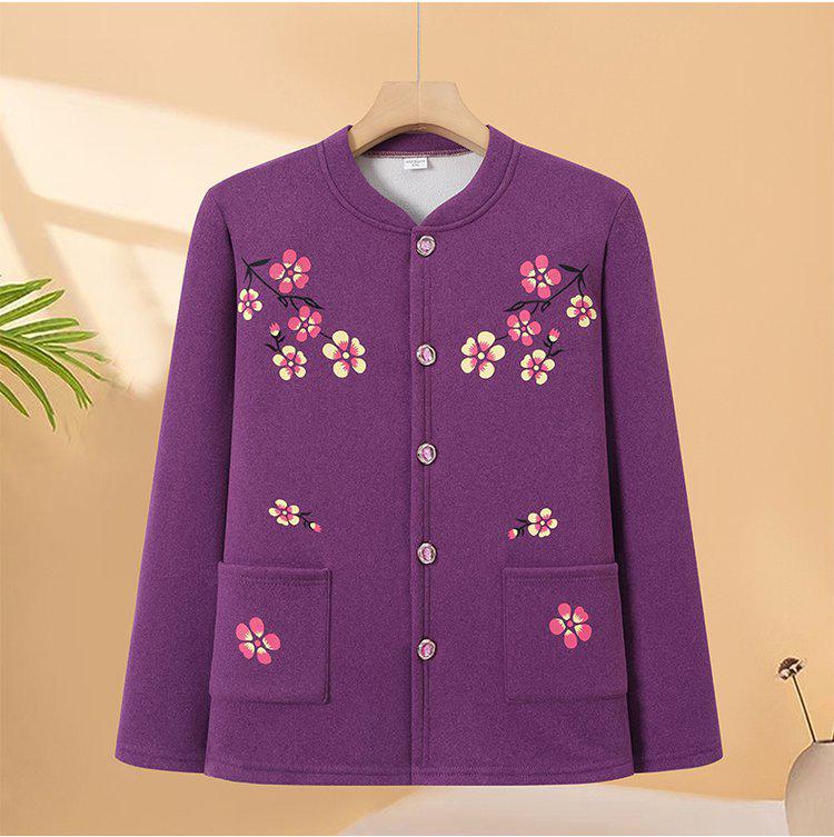 Gemütliches Zweiteiler-Set aus Samt: Strickjacke & Hose für Frauen mittleren Alters & Senioren – Lockere, bequeme Homewear für Oma