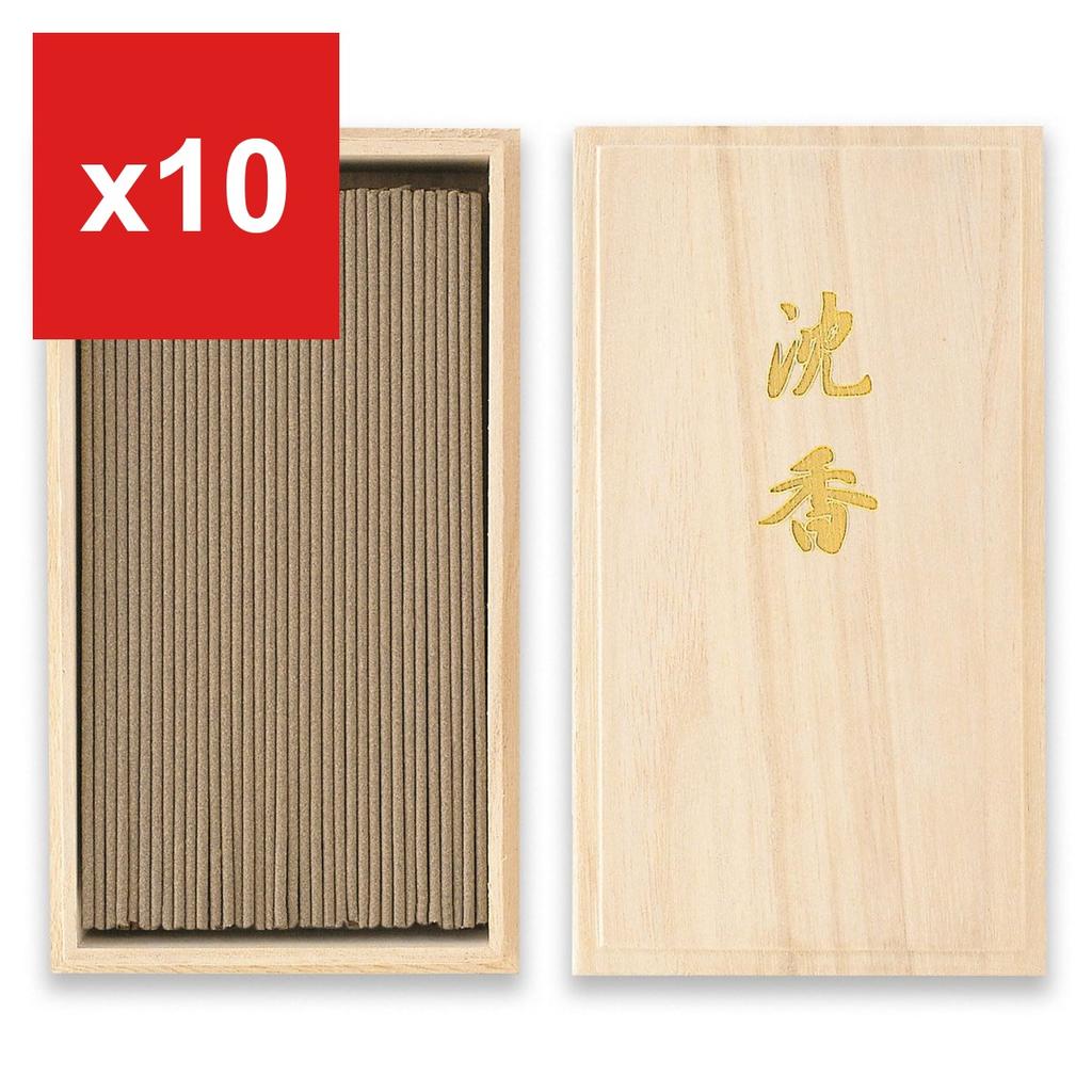 Incense Sticks by Kameyama - Aloeswood (Jinko) Scent, Low Smoke, Paulownia Box (Approx. 305 Sticks)