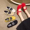Weichsohlige Mützenschuhe große Größe 2025 neue französische Retro Mary Jane Schuhe Damen flachsohlige Einzelschuhe leichte Mund Ballerinas