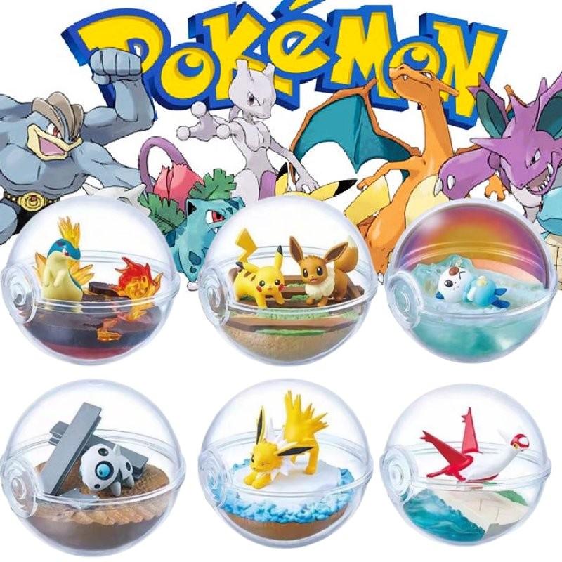 Charming Pokemon 6pcs Poke Ball Toy Doll Models For Unique Tabletop Decoration