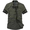 Summer Short-sleeved Shirt Men's Summer Men's Solid Color Large Size Tooling Shirt
